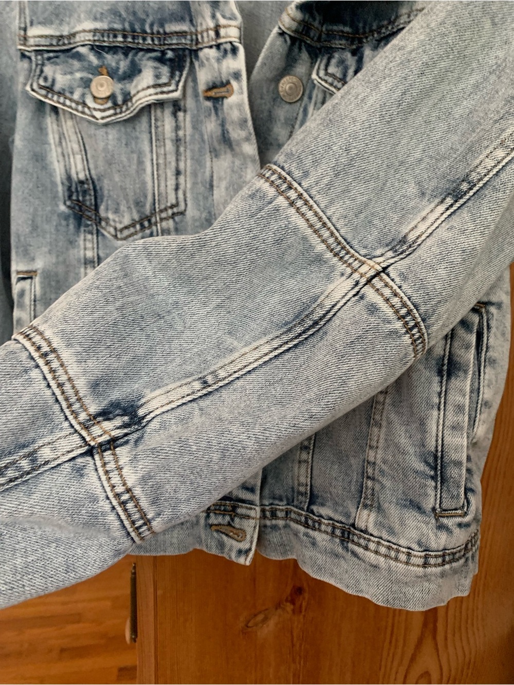 Free People Light Blue Washed Denim Jacket - Picture 4 of 11